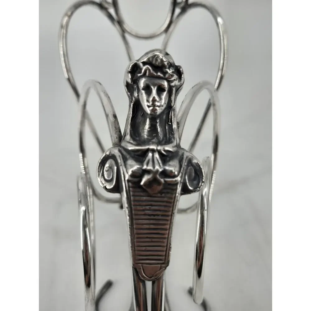 Vintage Art Nouveau Silver Plated Ornate Wine Bottle Cradle Holder Unbranded